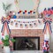 4th of July Bow for Wreath,Patriotic Decor Red White Blue American Flag Tree Topper Bow